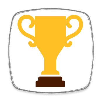 Pokal - Viereckiger Kühlschrankmagnet - Weiß - Vorne