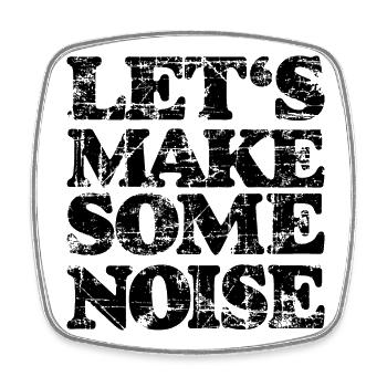 LET'S MAKE SOME NOISE (Vintage Black) - Viereckiger Kühlschrankmagnet - Weiß - Vorne