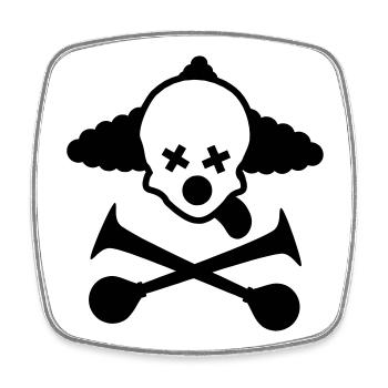 totenkopf clown - Viereckiger Kühlschrankmagnet - Weiß - Vorne