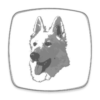 Berger Blanc Suisse - Viereckiger Kühlschrankmagnet - Weiß - Vorne