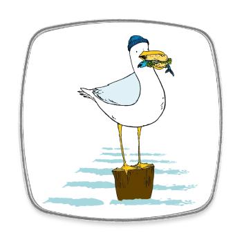 Möwe - Viereckiger Kühlschrankmagnet - Weiß - Vorne