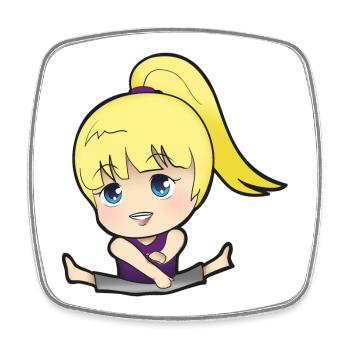 Chibi Anime Manga Splitkick - Square fridge magnet - white - Front