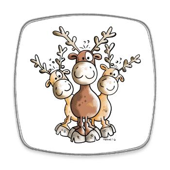Funny Elk Team - Square fridge magnet - white - Front
