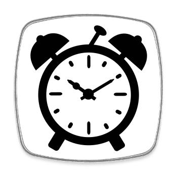 wecker uhr - Viereckiger Kühlschrankmagnet - Weiß - Vorne