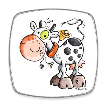 Mignon Vache - Magnet carré - blanc - Devant