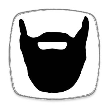 Beard - Square fridge magnet - white - Front