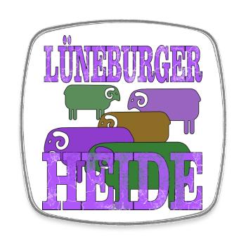 Lüneburger Heide Motiv - Viereckiger Kühlschrankmagnet - Weiß - Vorne
