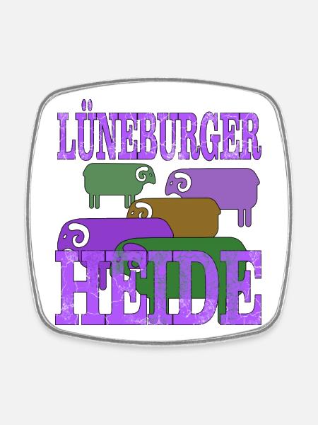 Lüneburger Heide Motiv - Viereckiger Kühlschrankmagnet - Weiß