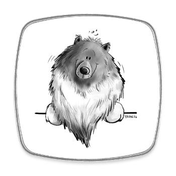 Funny Wolfsspitz I Comic Dog Gift - Square fridge magnet - white - Front