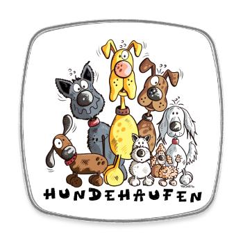 Hundehaufen - Viereckiger Kühlschrankmagnet - Weiß - Vorne