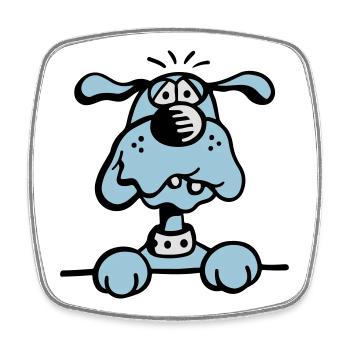 Knuffiges Hündchen - Viereckiger Kühlschrankmagnet - Weiß - Vorne