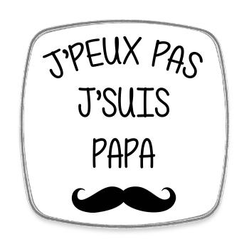 Papa Fête des Pères Bébé Naissance Amour - Magnet carré - blanc - Devant