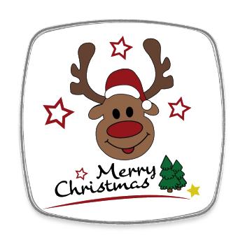 merry Christmas - Viereckiger Kühlschrankmagnet - Weiß - Vorne