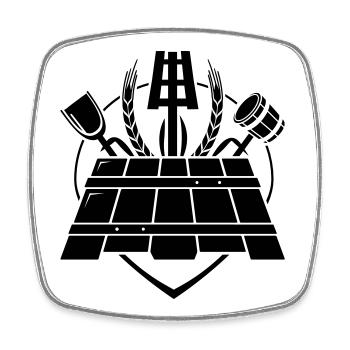 Bierbrauer Zunft, Brauer Logo, Bier - Viereckiger Kühlschrankmagnet - Weiß - Vorne