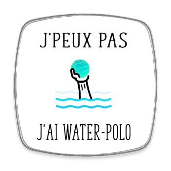 j' peux pas j'ai water-polo - Magnet carré - blanc - Devant