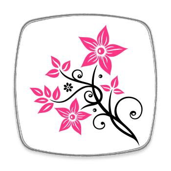 Belle fleurs en filigrane. Élément floral. - Magnet carré - blanc - Devant