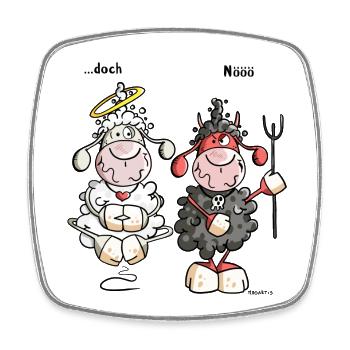Kampf der Gegensätze - Viereckiger Kühlschrankmagnet - Weiß - Vorne