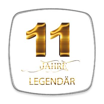 11 Jahre Legendär - Viereckiger Kühlschrankmagnet - Weiß - Vorne