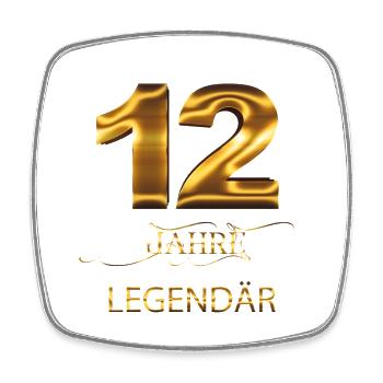 12 Jahre Legendär - Viereckiger Kühlschrankmagnet - Weiß - Vorne