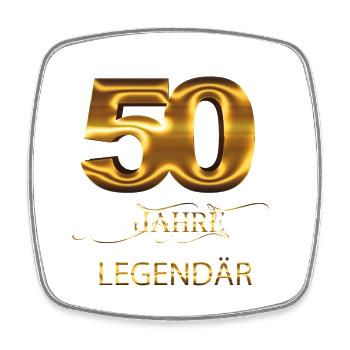50 Jahre Legendär - Viereckiger Kühlschrankmagnet - Weiß - Vorne