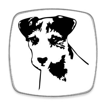 Parson Russell Terrier head - Square fridge magnet - white - Front