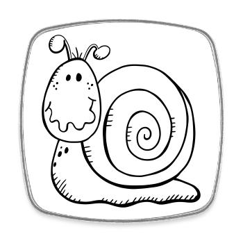 Lustige Schnecke - Schnecken - Natur - Wildnis - Viereckiger Kühlschrankmagnet - Weiß - Vorne