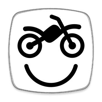 Happy off the road motocross smile - motorcycle - Viereckiger Kühlschrankmagnet - Weiß - Vorne