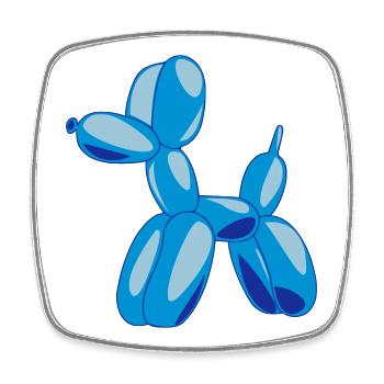 Balloon Dog - Magnet carré - blanc - Devant