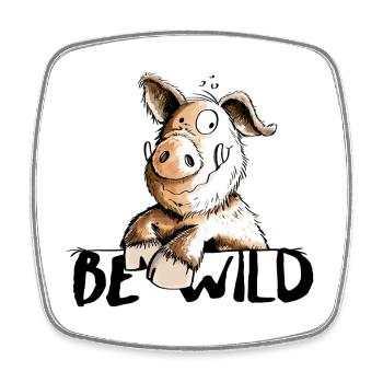 Be Wild Eber - Schwein - Keiler - Viereckiger Kühlschrankmagnet - Weiß - Vorne