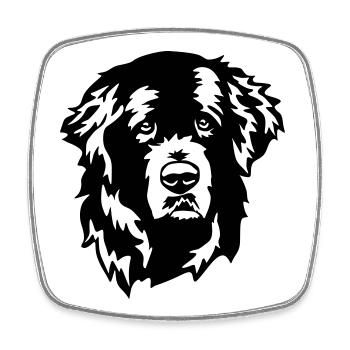 Newfoundland head - Square fridge magnet - white - Front