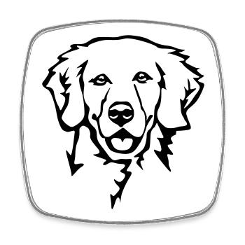 Golden Retriever Kopf - Viereckiger Kühlschrankmagnet - Weiß - Vorne