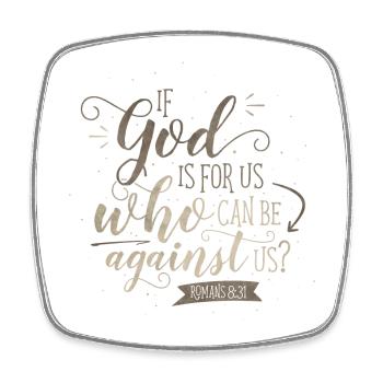 If God Is For Us - Viereckiger Kühlschrankmagnet - Weiß - Vorne