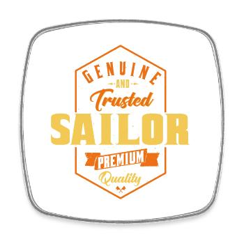 Trustworthy sailor - Square fridge magnet - white - Front