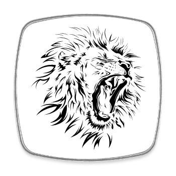 brüllender Löwe Portrait Symbol Illustration icon - Viereckiger Kühlschrankmagnet - Weiß - Vorne