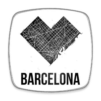 Barcelona - Viereckiger Kühlschrankmagnet - Weiß - Vorne