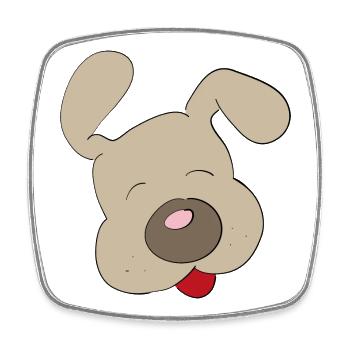 dog - Square fridge magnet - white - Front