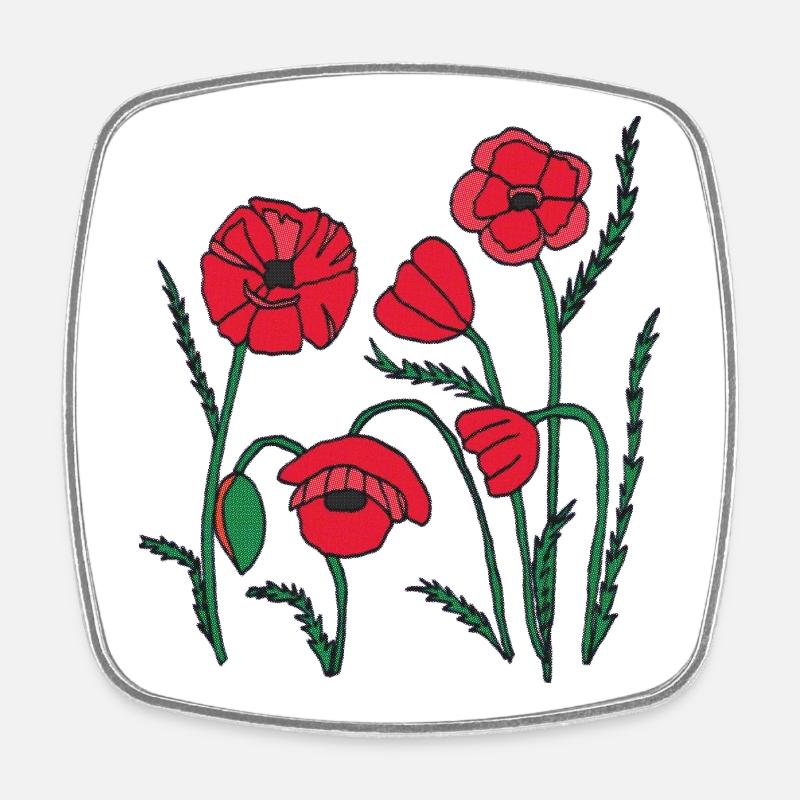 Poppy - Square fridge magnet - white