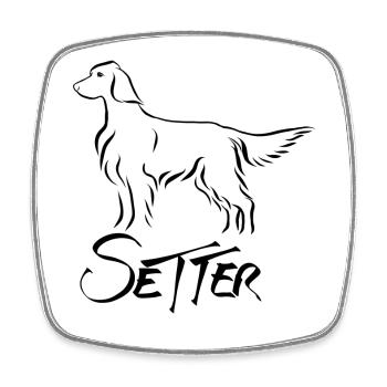 Setter stehend - Viereckiger Kühlschrankmagnet - Weiß - Vorne