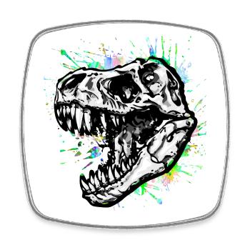 Dinosaur / T-Rex / Trex / gift idea - Square fridge magnet - white - Front