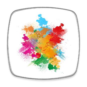 Color powder explosion of colored color powder - Square fridge magnet - white - Front