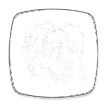 Australian Shepherd - Viereckiger Kühlschrankmagnet - Weiß - Vorne