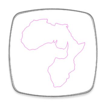 Néon Afrique Silhouette Rhino Afrique Afrique Afrique - Magnet carré - blanc - Devant