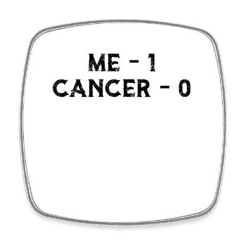 me 1 Krebs 0 - Viereckiger Kühlschrankmagnet - Weiß - Vorne