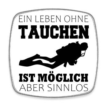 Taucher Tauchen - Viereckiger Kühlschrankmagnet - Weiß - Vorne