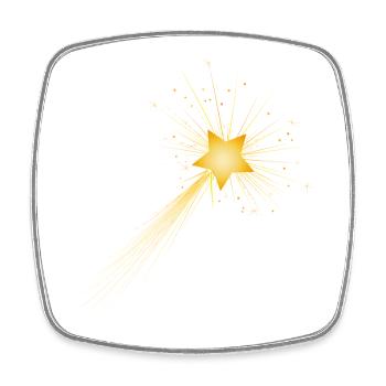 petite étoile filante dorée dans le ciel nocturne - Magnet carré - blanc - Devant