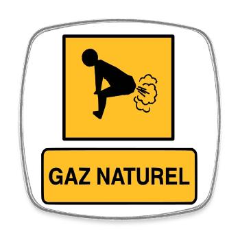 Gaz naturel - Magnet carré - blanc - Devant