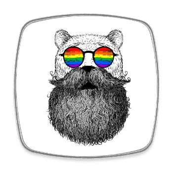 Rainbow Eye Duo - Square fridge magnet - white - Front
