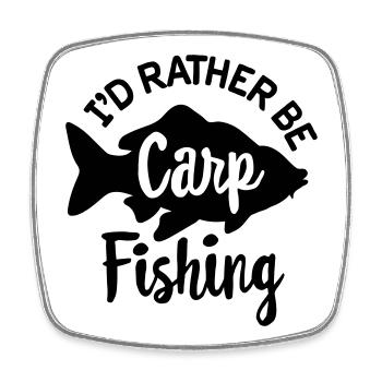 Ich wäre lieber Karpfenfischer Karpfenfischer Carphunter - Viereckiger Kühlschrankmagnet - Weiß - Vorne