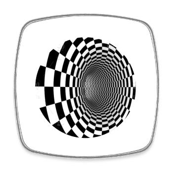 Tunnel Noir et Blanc Illusion - Magnet carré - blanc - Devant