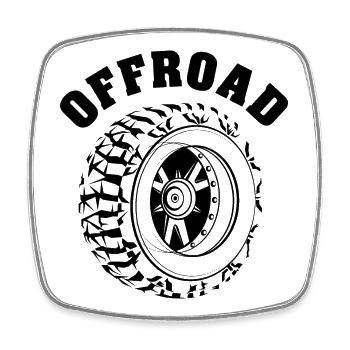 Offroad Rad Truck Auto Gelände 4x4 Reifen icon - Viereckiger Kühlschrankmagnet - Weiß - Vorne